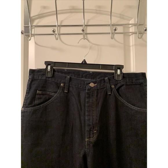 Men's Wrangler 5 Star Regular Fit U Shape Denim Jeans Blue Choose Your Size - Picture 2 of 12